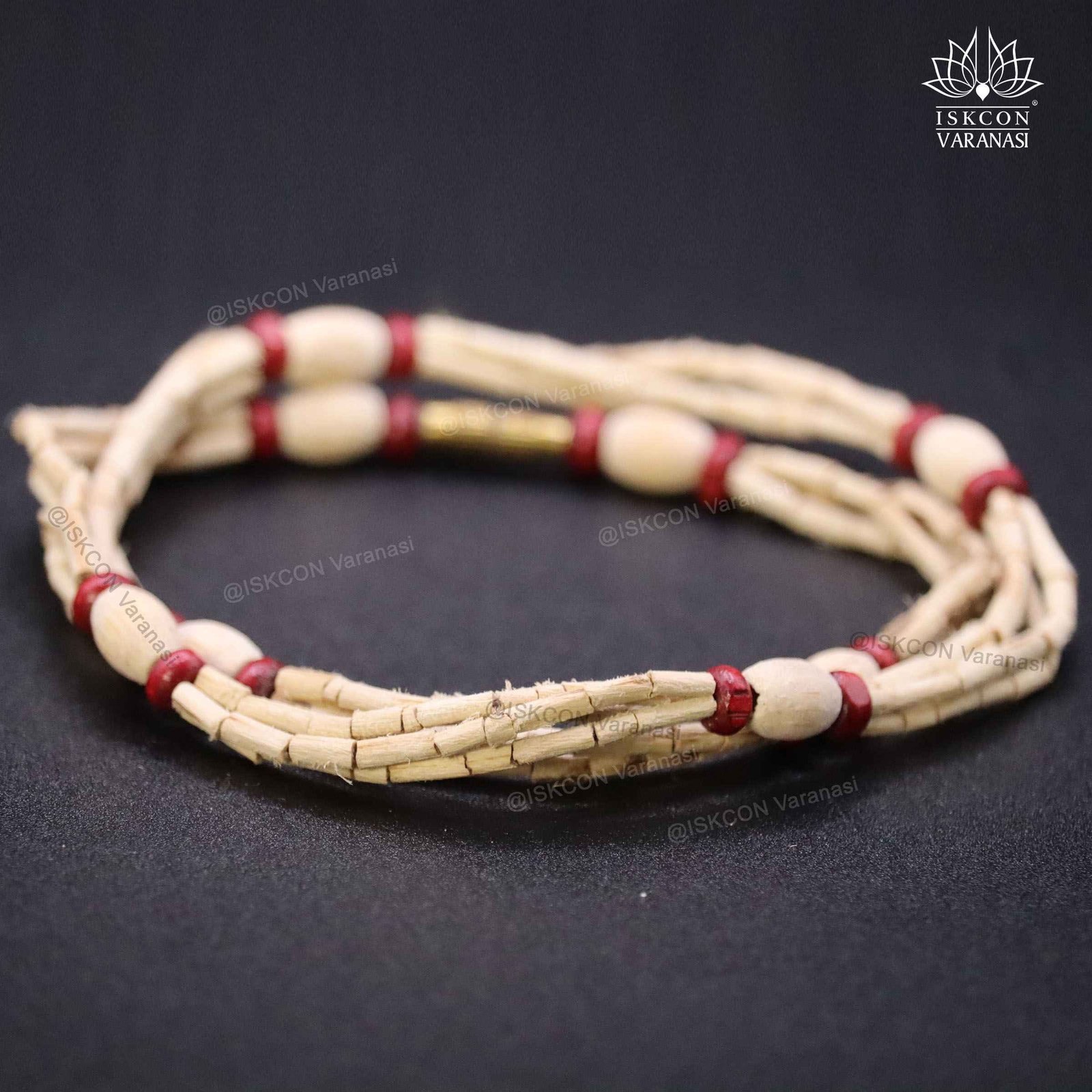 3-Round Tulsi Kanthi with Red Beads